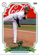 2021 Augusta GreenJackets Choice 23 Darius Vines Oxnard California Baseball Card