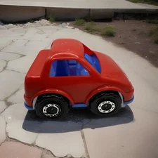 Vintage Tim Mee Toy 6” Plastic Red & Blue Car. Montgomery,ILL. NBR 68750