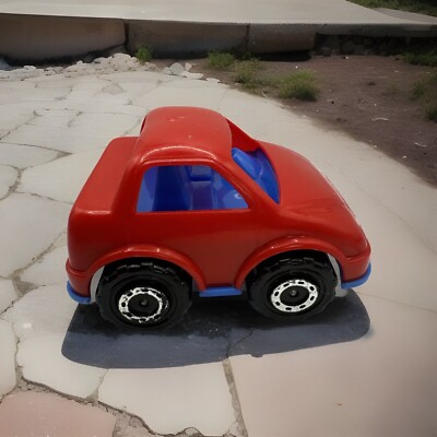 Vintage Tim Mee Toy 6  Plastic Red & Blue Car. Montgomery,ILL. NBR 68750