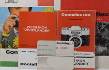 ZEISS IKON CONTAFLEX 126 INSTRUCTION BOOK and other items lot of 5