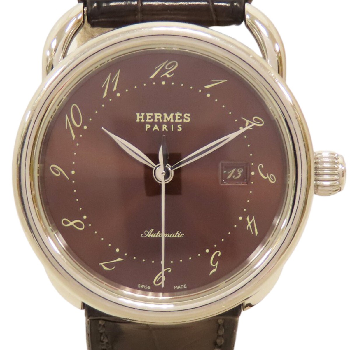 HERMES Arceau Watch AR6.410 Automatic Purple Dial Stainless HERMES Arceau Watch AR6.410 Automatic Purple Dial Stainless
