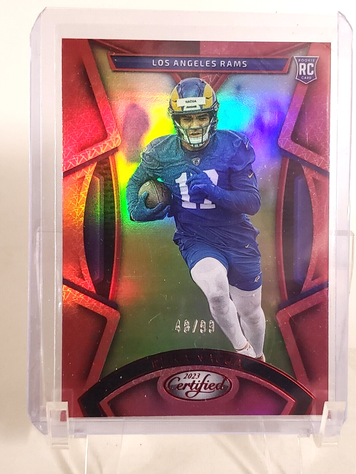 2023 Certified Football Puka Nacua RC #143 Red Mirror SP 48/99 Rams JG5