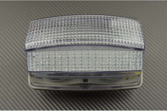 Feu arrière LED transparent avec clignotants pour moto Yamaha FZR 1000 de 1991 à 1995