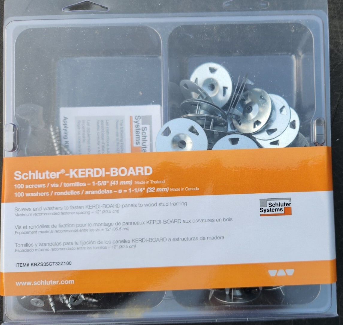 Schluter Kerdi Board Hardware Set with 100, 15/8 in. Screw, 11/4 in