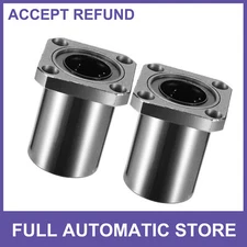 TWO LMK25UU 25mm ID x40mm OD x59mm Square Flange Linear Ball Bearing Universal