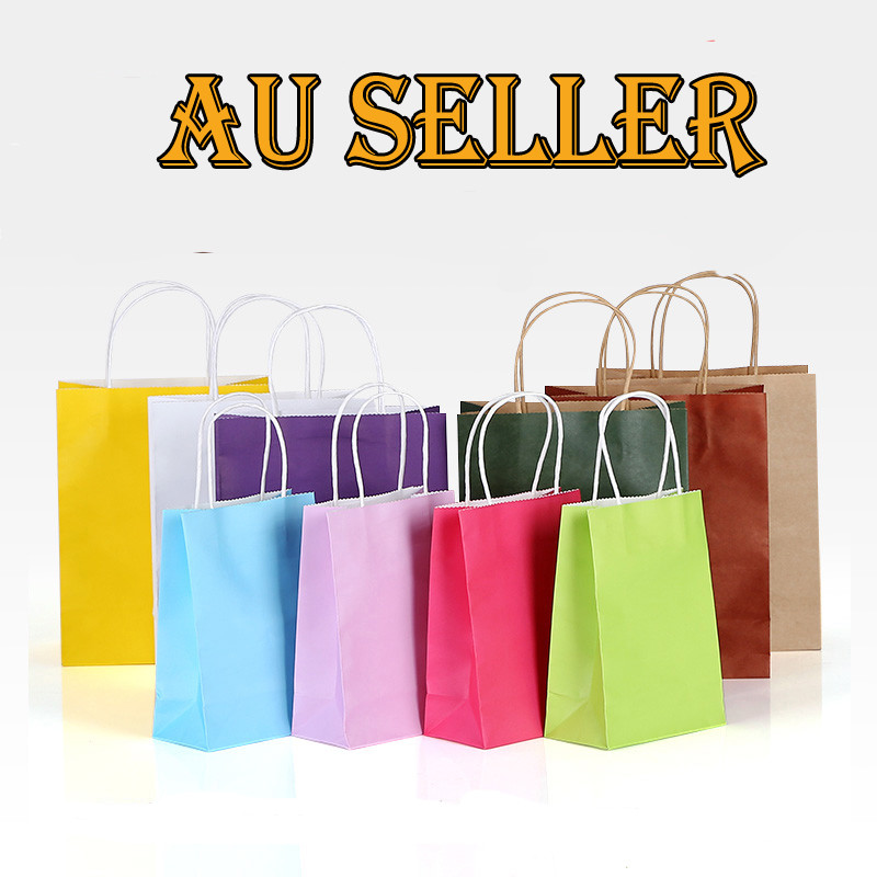 Bulk Kraft Paper Bag Carry Shopping Bags Wedding Party Gift Bags Handle  Premium