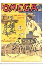 RARE / CARTE POSTALE - OMEGA : VELO MACHINE A COUDRE MOTO PUB BIKE / POSTCARD 