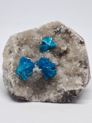 Three Cavansites On Heulandite Matrix #CV9 (Non-precious Natural Stone)