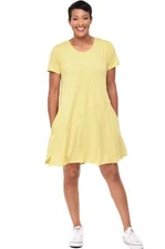 Tulip Clothing Kendall Women's Dress Cotton Knit in Lime