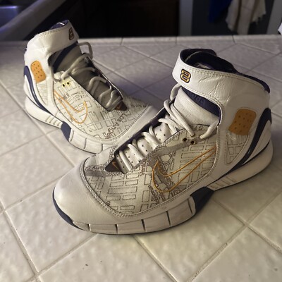 Used Kobe Bryant Air Zoom Huarache 2K5 Laser KB LA Map Sz 10 2006 Rare
