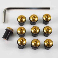 10 Stk. Alu Windschild Schrauben gold