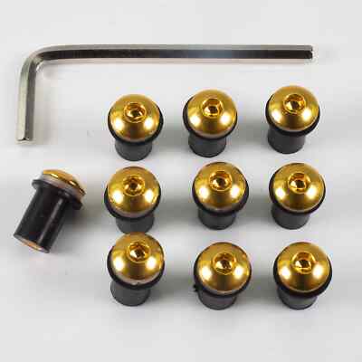 10 Stk. Alu Windschild Schrauben gold