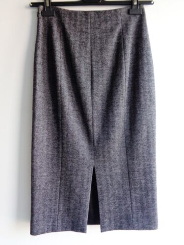HOBBS Grey Herringbone Midi Pencil Skirt Size 8 Wool Blend - Picture 12 of 19