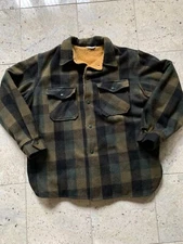 VTG Unworn Don Alleson Wool lined Green Plaid Flannel Shacket Large XL XXL