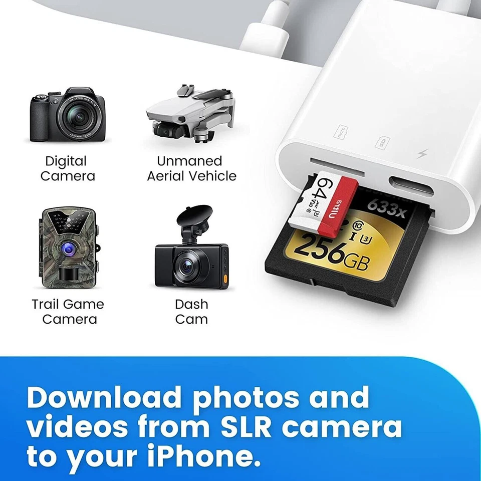 SD Card Reader for iPhone iPad,Trail Game Camera SD Card Viewer with Dual Slot - Image 4 of 4