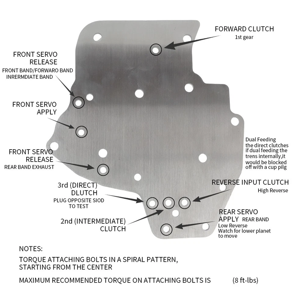 TH400 Turbo 400 Air Check Test Plate Tool Kit For 400, 375, 3L80 GM Transmission - Image 2 of 4
