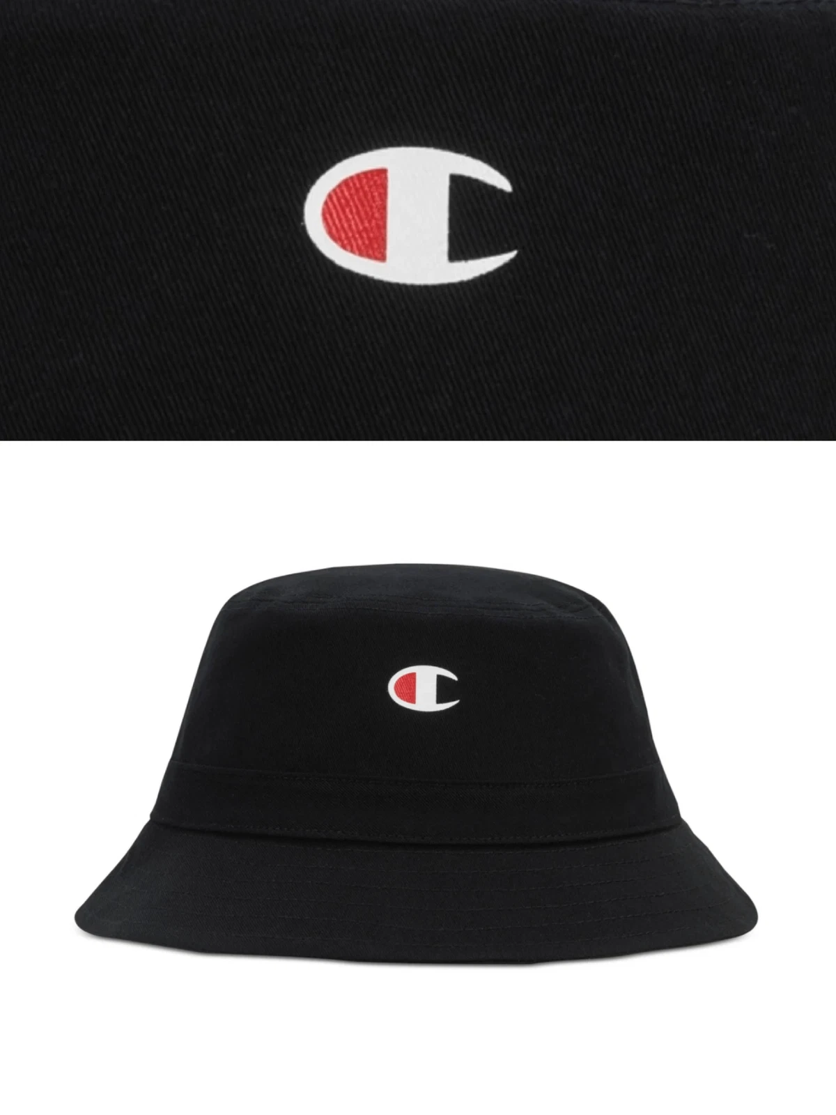 Champion 2021 Black C Logo Unisex Dome Bucket Hat One Size Grunge
