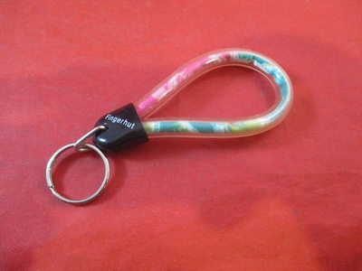 #ad Fingerhut Retro Vintage Child#x27;s Wristband Keychain Clear Silicone Wrapped Fabric $6.99