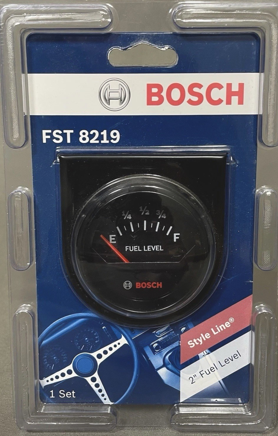 BOSCH FST 8219 Style Line 2 Fuel Level Gauge 12V Black Face