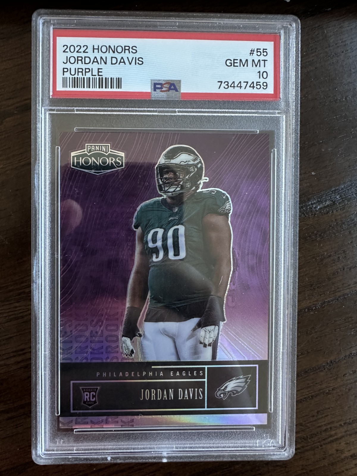 Jordan Davis Panini Honors #55 Purple