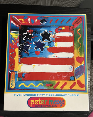 PETER MAX 550 pc Puzzle Flag with Heart ceaco 1999 SEALED NEW  VERY rare