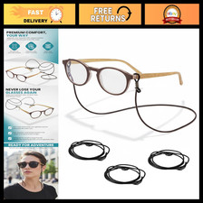 Leather Eyeglass Strap Retainer Cords - 4 Pack for Sunglasses Reading Glasse