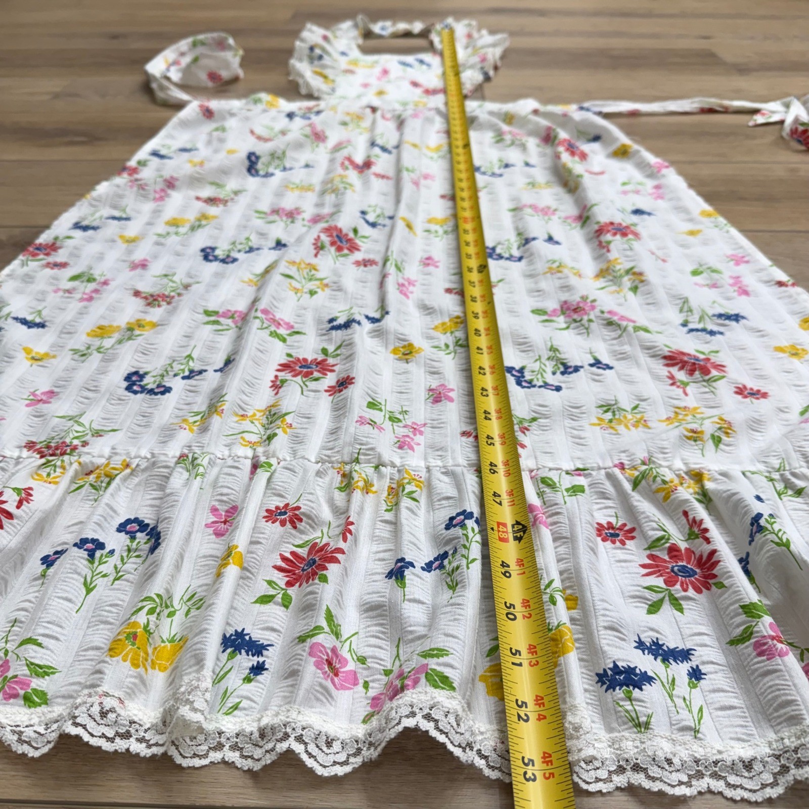 Vintage Pinafore Bib Apron Dress Cottagecore Prairie Ruffle Lace Now! Designs