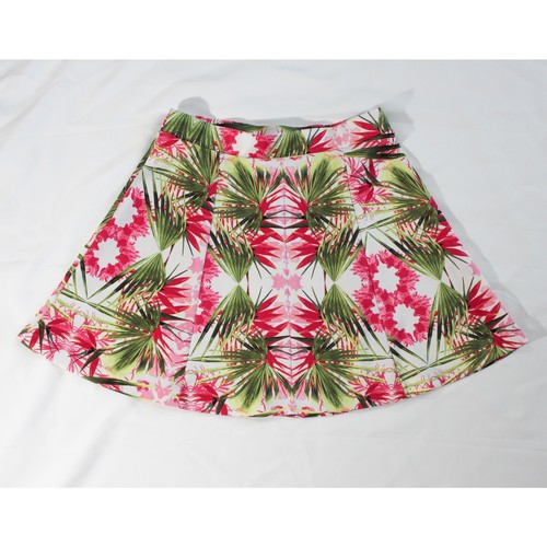 INC International Concepts Tropical Palm Print Midi Skirt Size M Thick Knit Y2K