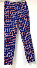 NEXT blue with daisies Trousers size 12 UK long L waist 30"