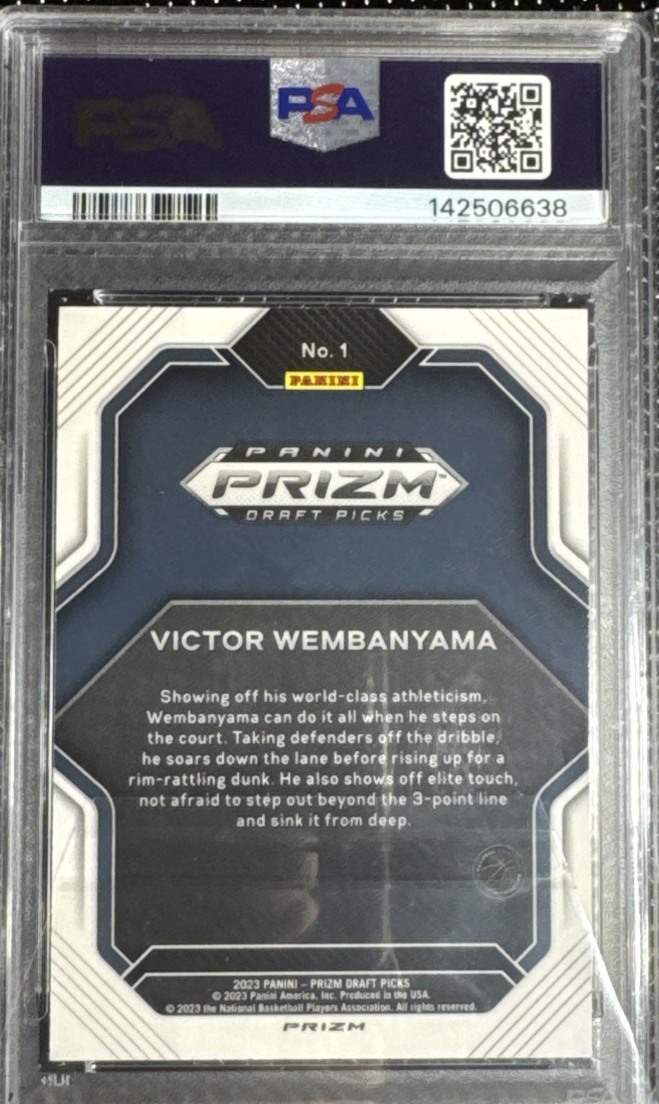 2023 Prizm Draft Picks - Fireworks Victor Wembanyama #1 Red Ice Prizm  PSA 10 view 2