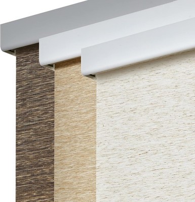 Free-Stop Cordless Blinds for Windows, Natural Woven Fabric Light Filtering