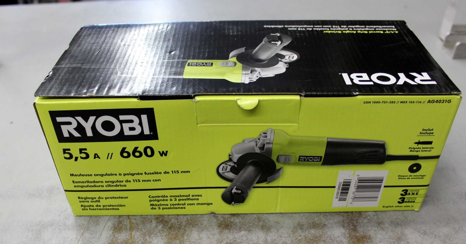 💥💥💥RYOBI 5.5A Corded 4-1/2” Barrel Grip Angle Grinder (AG4031G)💥💥💥