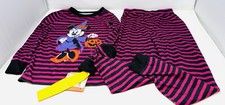 Disney Halloween Minnie Mouse 2-Piece Girls Pajama Set, Striped Pink - Size 8