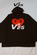 NEW Men's Vexium25 Heart Black Hoodie Sweatshirt Size 2XL
