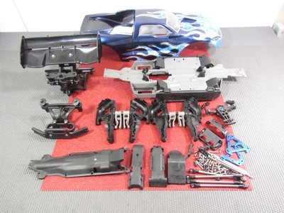 Traxxas 1/10 E-Revo 1.0 Brushless Chassis Parts Lot, Body, Wing, Bulkhead. #1874