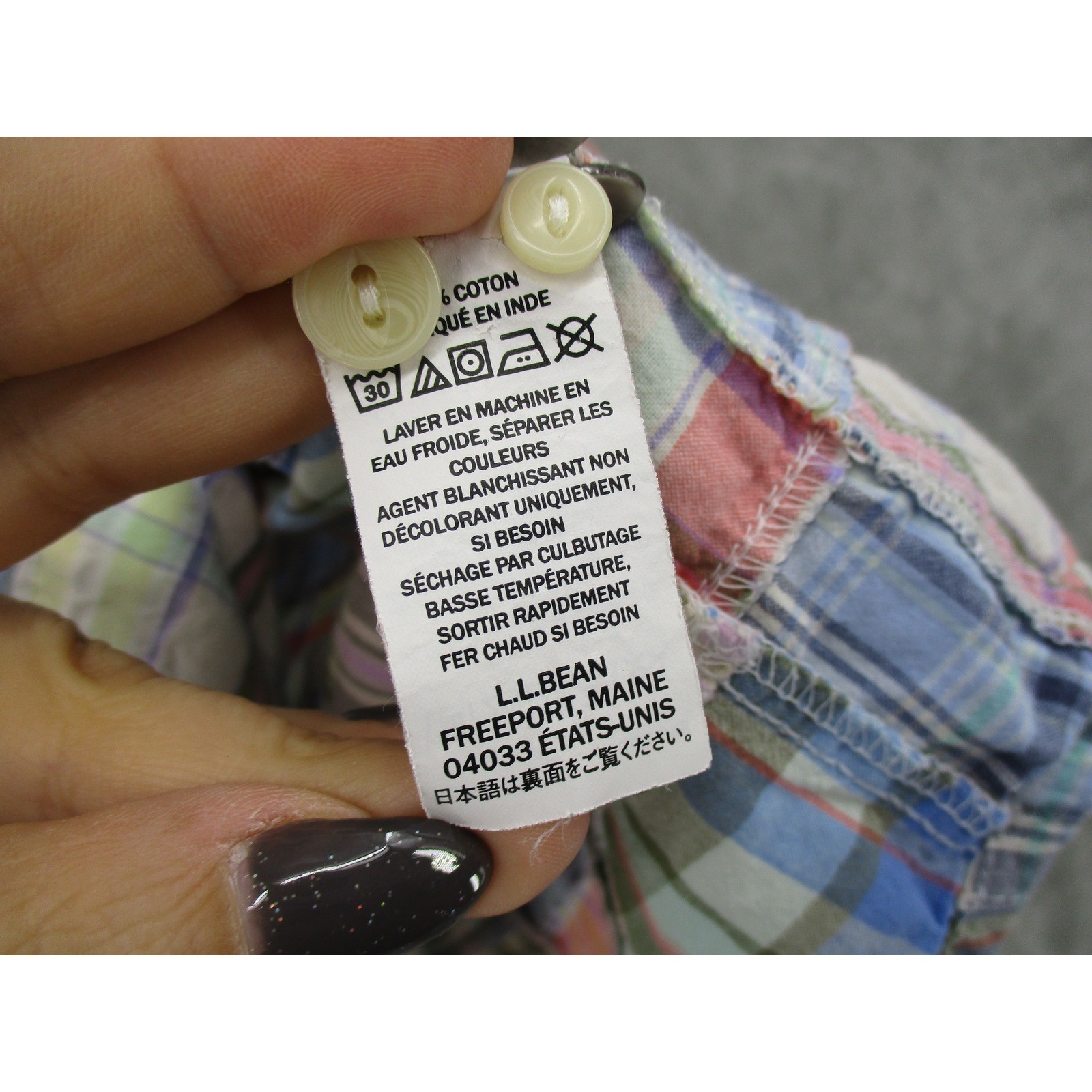 LL Bean Bouse Womens Large Patchwork Plaid Button… - image 11
