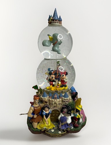 Rare & Vintage Walt Disney World Double Snow Globe Gathering Parade Works Great! - Picture 10 of 12