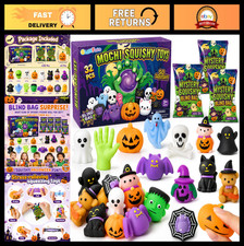 32Pcs Halloween Squishy Toys - Mochi Party Favors, Blind Bag Treats, Stress Reli