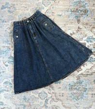 Vintage Jordache Acid Wash Denim Skirt Sz 10 Pleats Pockets A Line 80s Modest