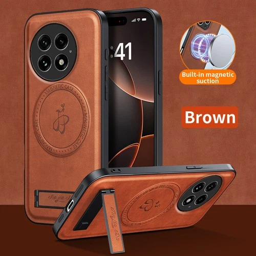 For OnePlus 13, Luxury Shockproof Phone Case Magnetic KickStand Leather Cover