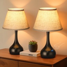 17'' Table Lamps Set of 2 Touch 3-Way Dimmable for Living Room Bedroom Bedside