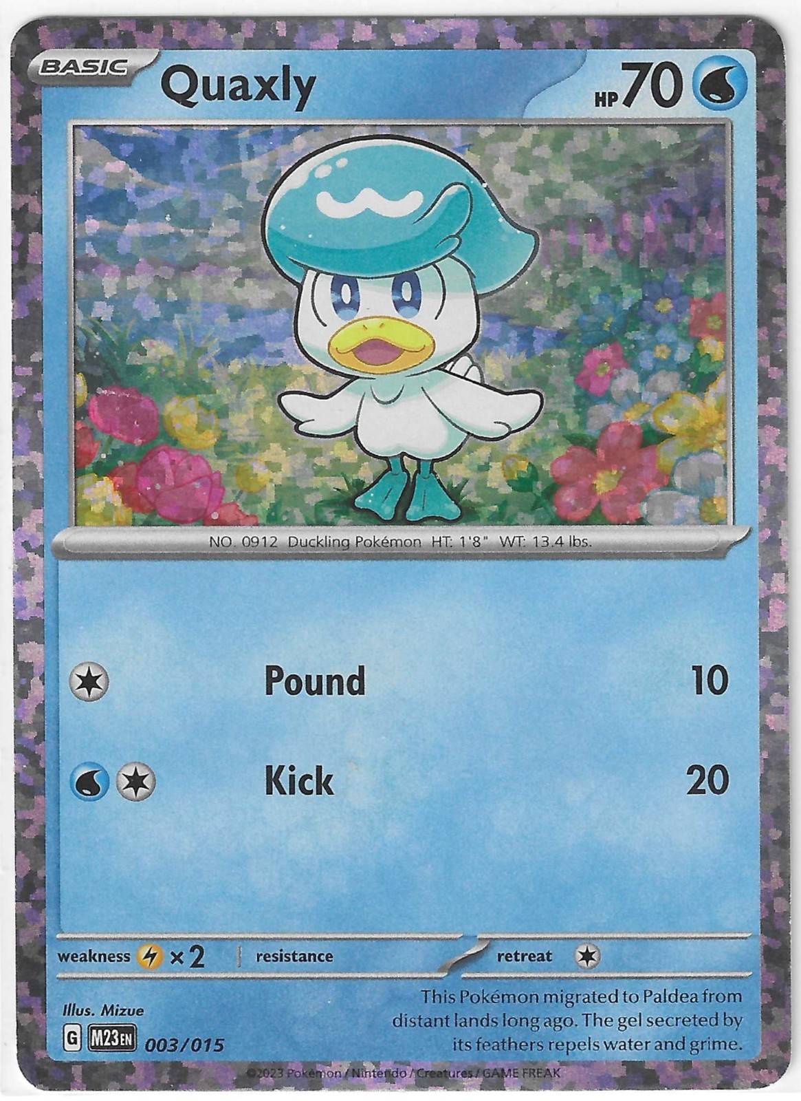 Quaxly 3/15 McDonald's Collection | 2023 Pokémon TCG Holo LP- MP