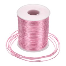 Nylon Satin Cord 1.5mm, 109 Yard Nylon String for Bracelet Thread Pink