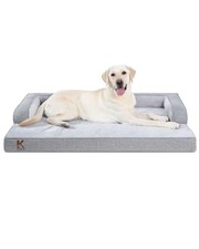 Washable Dog Bed Large Sized Dog U-Shaped 41.0"L x 27.0"W x 6.5"Th Light Grey