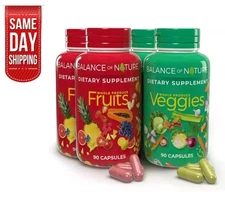 2 Pack, 180 Fruits and 180 Veggies Whole Food Supplement with Superfood | NEW Se