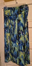 Cato Women's Size L Elastic Waist Skirt Abstract Floral Print hippy boho
