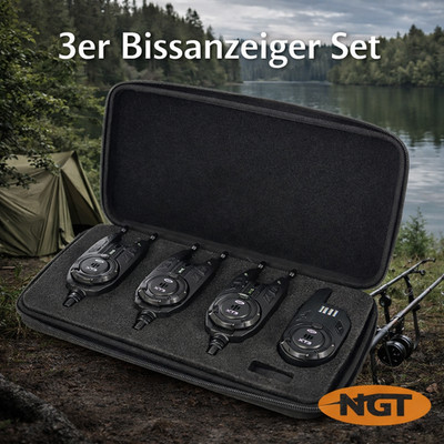 NEU NGT Bissanzeiger Set XT3 für Survival Köder Fischen Camping Karpfen Outdoor