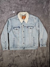Levi’s Sherpa Denim Trucker Jacket Type III – Light Wash, Men’s Large Big E