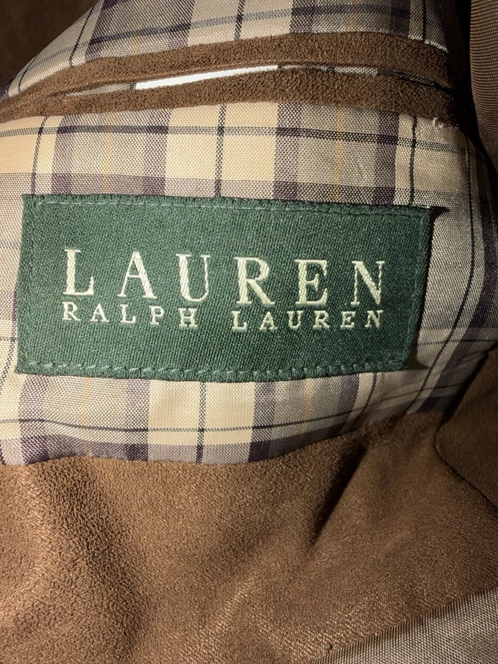 Chaqueta Ralph Lauren Para Hombre 52 Marrón Imitación Gamuza Abrigo Deportivo 92481 Foto 4 de 4