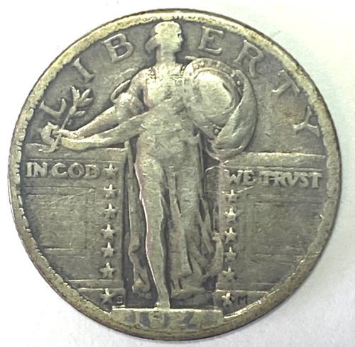 1924 S 25c Standing Liberty Silver Quarter San Francisco